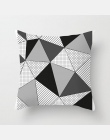 Geometryczne poszewka czarny i biały poliester rzuć poszewka na poduszkę w paski przerywana siatki trójkątne geometryczne sztuki