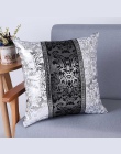 Meijuner w stylu Vintage czarny srebrny kwiatowy poszewka poszewka na poduszkę na samochód Sofa Decor poszewka na poduszkę podus