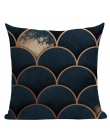 Geometryczne czarny niebieski poduszki Cove tekstylne Hill złota Dero rzuć poduszki obejmuje 45 Cm x 45 Cm kwadratowa sofa łóżko