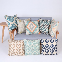 Dekoracyjne bawełniane kolorowe poszewki na poduszkę ozdobne geometryczne wzory nowoczesne eleganckie kwadratowe