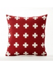 Czerwony geometryczne kraty poduszka poszewka poszewka na poduszkę poduszki dekoracyjne do domu grube poszewka na pościel Sofa p