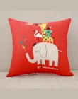 Cute Cartoon poszewka słoń kot Poszewka dekoracyjna żyrafa rzuć poszewka na poduszkę na Sofa funda cojin kussenhoes