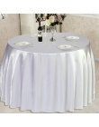 1 sztuk Satin obrus 57''90''120'' biały czarny jednolity kolor na ślub stół na przyjęcie urodzinowe pokrywa okrągły obrus Home D