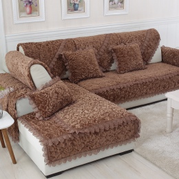Zagęścić pluszowe pokrowiec na sofę z tkaniny koronki antypoślizgowa Sofa Slipcover siedzenia europejski styl narzuta na sofę So