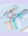 4 pcs silikonowe ramiączka kabel danych miękkie taśmy przewód USB kabel krawat organizer do kabli dla iphone Android ładowania s