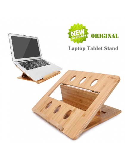 ICozzier oryginalny Bamboo składany podstawka do laptopa uchwyt regulowany Notebook tablet domu biurko na biurko łóżko rozprasza
