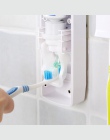 1 zestaw kreatywny automatyczny dozownik pasty do zębów z uchwytem na szczoteczkę do zębów łazienka odporny na wodę lepki pasta 