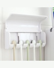 1 zestaw kreatywny automatyczny dozownik pasty do zębów z uchwytem na szczoteczkę do zębów łazienka odporny na wodę lepki pasta 