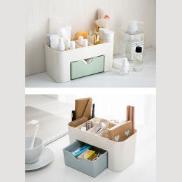Praktyczny plastikowy organizer na kosmetyki kremy perfumy pojemnik do przechowywania wacików z wygodną szufladą