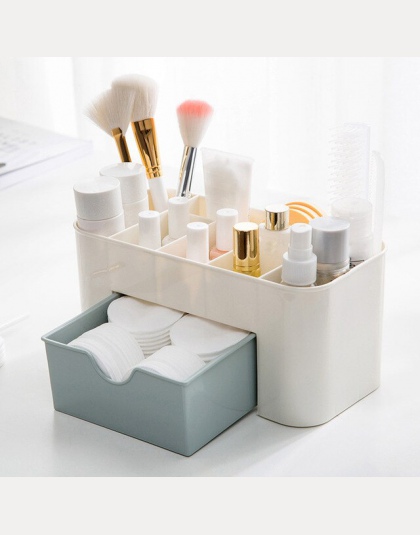 Oszczędność miejsca pulpit kosmetyki organizer na kosmetyki typ szuflady Box makijaż organizator makijaż organizador escritori #