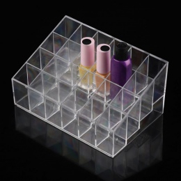 24 siatka przezroczyste etui na szminki przezroczysty akryl wyświetlacz stojak kosmetyczne pudełko do przechowywania makijaż org