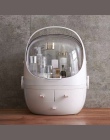 Przezroczyste akrylowe z klapką 3 szuflady toaletka zaokrąglone makijaż Holder pudełko do przechowywania do szminki biżuteria ko