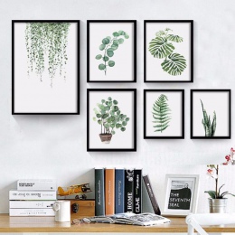 Naturalny wzór obraz ścienny na płótnie zielone rośliny drukuj zdjęcia ścienny do salonu dekoracja sypialni bez ramki plakat #25