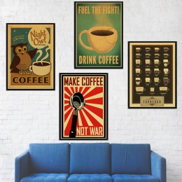 Klasyczna kawa w stylu Vintage plakat Cafe bary kuchnia do parzenia kawy instrukcje Retro papier pakowy druku ozdoby ścienne w s