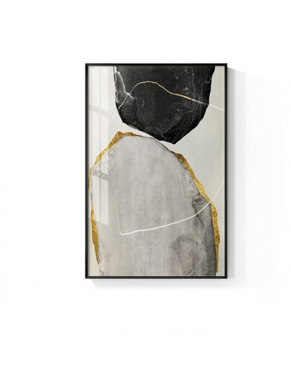 Streszczenie żółty i czarny bloki malarstwo na płótnie moda plakat dziwne Wall Art dla pokoju gościnnego Cuadros Home Decor