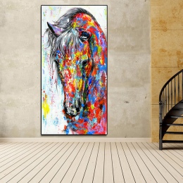 AAVV obraz olejny plakaty prowadzenie konia płótnie malarstwo Wall Art obraz na płótnie zdjęcia ścienny do salonu bez ramki