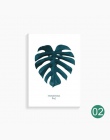 Nordic ananas zielone liście na płótnie malarstwo ścienne plakat artystyczny dekoracje do domu plakaty i reprodukcje roślin zdję