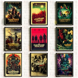 Marvel Superhero film strażnicy galaktyki Retro plakat i drukuje plakaty na ścianę Art malowanie pokoju dekoracji domu sztuki