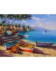 CHUNXIA oprawione obraz DIY według numerów Seascape akrylowe malarstwo nowoczesne obraz ozdobny do salonu 40x50 cm RA3264