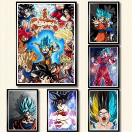 Dragon Ball Z Goku Anime plakat biały papier powlekany drukuj malarstwo dla dzieci pokoju dekoracje ścienne ozdoby do dekoracji 