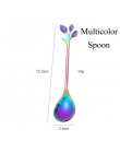 1 PC ze stali nierdzewnej gałęzie liści wzór kawy łyżeczka do herbaty naczynia sztućce owoców deser widelec mieszać łyżka obiad 