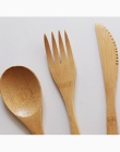 3 sztuk drewniany zestaw obiadowy widelec bambusa kuchenny sprzęt do gotowania narzędzie zupa łyżeczka z wyżywieniem we własnym 