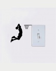 Gracz koszykówki Dunk sylwetka przełącznik światła naklejki Cartoon Sport Vinyl naklejki ścienne wystrój domu 001