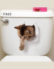 Otwór widok koty pies chomik 3D naklejki ścienne toaleta wc salon kuchnia dekoracje zwierząt naklejki pcv Art naklejka plakat