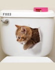 Otwór widok koty pies chomik 3D naklejki ścienne toaleta wc salon kuchnia dekoracje zwierząt naklejki pcv Art naklejka plakat