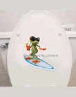 3D śmieszne żaba wc naklejki moda nowoczesne naklejki ścienne nowoczesne zielona żaba naklejki ścienne dziewczyny winylu wc nakl