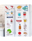 Cartoon kuchnia lodówka naklejki na drzwi naklejki dekoracyjne naklejki jedzenie owoce wymienny naklejki ścienne naklejki na ści