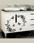 Czarny klasyczny motyl kwiat strona główna dekoracje ślubne naklejki ścienne do salonu kuchnia łazienka dekoracyjne flory mural 