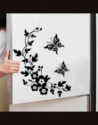 Czarny klasyczny motyl kwiat strona główna dekoracje ślubne naklejki ścienne do salonu kuchnia łazienka dekoracyjne flory mural 
