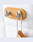 Klej naturalny bambus haczyk ścienny ze stali nierdzewnej torba na ubrania słuchawki klucz wieszak kuchnia łazienka wieszak na r