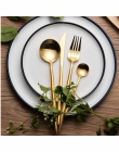 KuBac 2017 nowy 24 sztuk/zestaw złoty Leon Top nóż do steków ze stali nierdzewnej nóż widelec Party sztućce obiadowy zestaw urzą