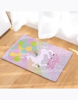 Jednorożec mata podłogowa 50x80 cm Cartoon drukowane Suede dywan dekoracji wnętrz mata łazienkowa do kąpieli wc dywan kuchnia dy
