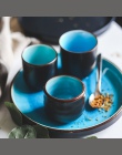 Pękanie lodu glazury ceramiczne zastawy stołowe naczynia domowe miski ryżu na parze ryby naczynia porcelanowe niebieski talerze 