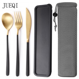 JueQi Camping zestaw stołowy sztućce ze stali nierdzewnej 304 naczynia kuchnia naczynia stołowe to nóż widelec łyżeczki