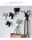 Kreatywny 3D wieszaki ścienne dekoracji zwierząt drzwi haki dekoracyjne wieszak na płaszcz żywicy haki Deer Rhino słoń żyrafa ko