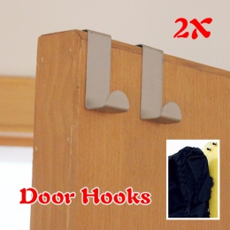 Wygody proste 2 sztuk wieszak na drzwi z powrotem ze stali nierdzewnej wiszące płaszcz tkaniny silne praktyczny haczyk obiekty n
