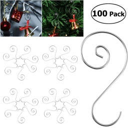100 sztuk Ornament haki ze stali nierdzewnej wieszaki w kształcie litery S na boże narodzenie dekoracji 4.5 CM