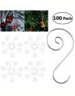 100 sztuk Ornament haki ze stali nierdzewnej wieszaki w kształcie litery S na boże narodzenie dekoracji 4.5 CM