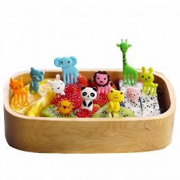 Na Lunch dla dzieci dekoracyjne kolor losowo 10 sztuk/zestaw zwierząt gospodarskich Mini Cartoon widelec do owoców znak żywicy o