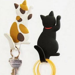 Kreatywny magnes na lodówkę Cute Cat przyciski do montażu na ścianie hak klucz magnetyczny uchwyt magnetyczny Rack haki wieszak 