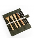 Drewniane sztućce zestaw sztućców bambusa słomy zestaw obiadowy z płócienna torba noże widelec łyżka pałeczki podróży naczynia k