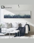 Nordic Decor Mglisty Las Krajobraz Wall Art Plakat Canvas Reprodukcja Las Malarstwo Ścienne Obraz do Salonu