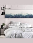 Nordic Decor Mglisty Las Krajobraz Wall Art Plakat Canvas Reprodukcja Las Malarstwo Ścienne Obraz do Salonu