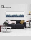 Nordic Decor Mglisty Las Krajobraz Wall Art Plakat Canvas Reprodukcja Las Malarstwo Ścienne Obraz do Salonu