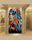 Nowoczesne Native American Indian Girl ptaków obraz na płótnie do salonu Wall Art drukuje Home Decor darmowa wysyłka Unframed