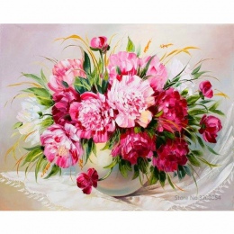 CHUNXIA oprawione obraz DIY według numerów kolorowy kwiat akrylowe malarstwo nowoczesne obraz ozdobny do salonu 40x50 cm RA3413